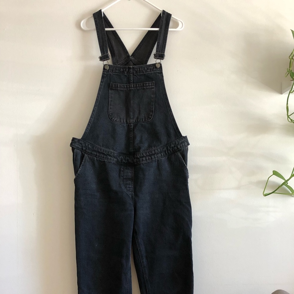 ASOS Maternity- Washed Black denim overalls